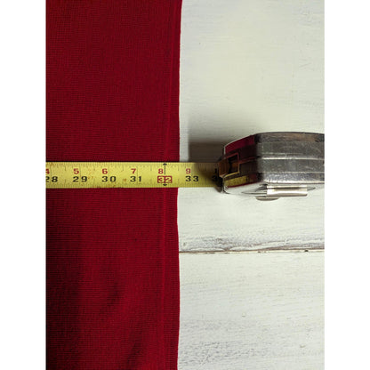 Vintage Preston & York Red Merino Wool Knit Midi Skirt Medium Academic Luxury
