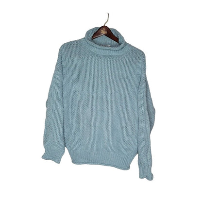 BB Dakota Size Small Blue Knit Sweater Turtleneck Cotton Blend long Sleeve NEW