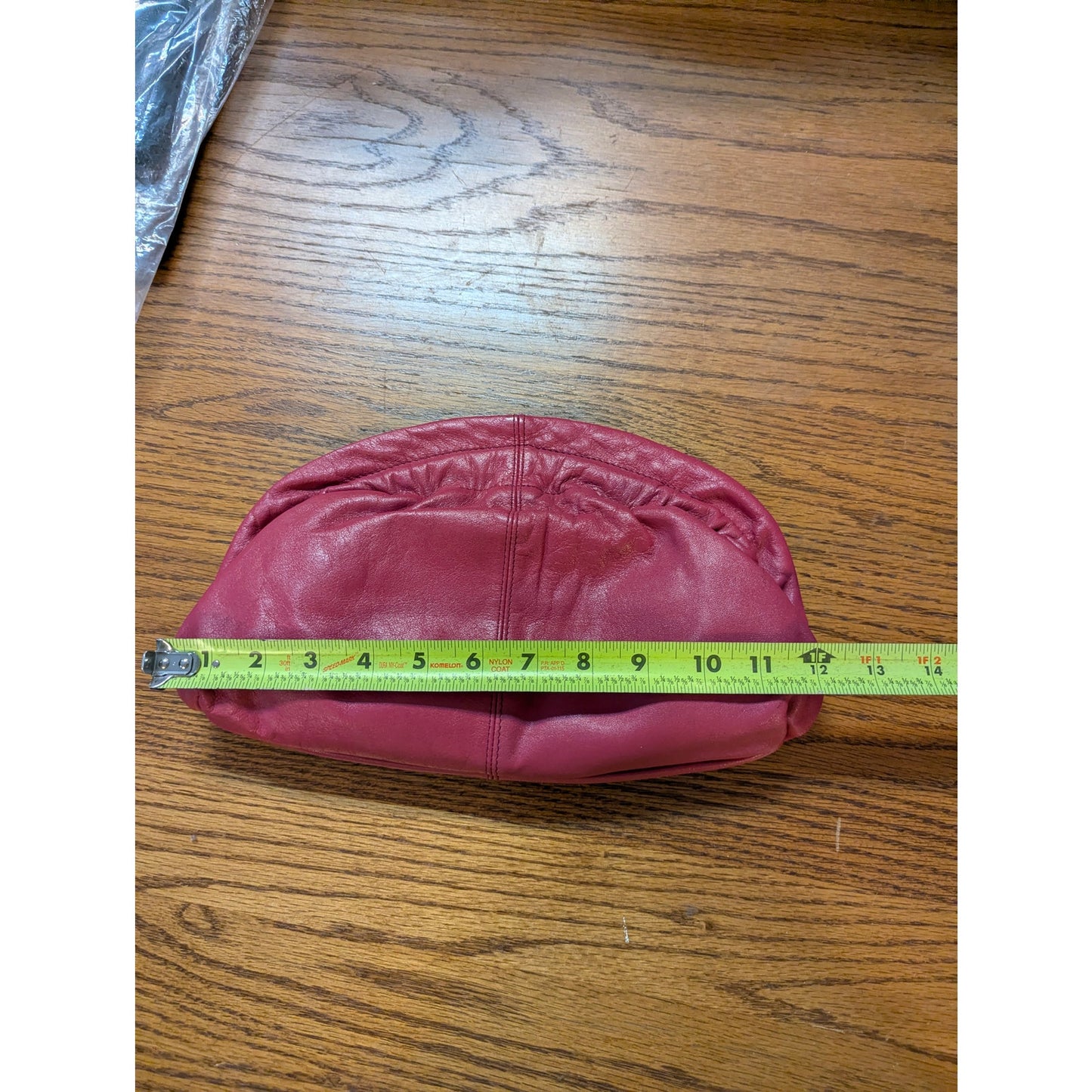 Vintage Brio Fuchsia Pink Leather Gathered Pouch Frame Clutch Bag