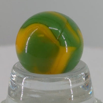 Vintage Peltier Yellow Green Swirl lemon lime deere Marble 5/8" Toy Collectible