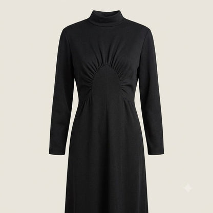 Alison Ayres Original Vintage Black Maxi Polyester Long Sleeve Modesty 1970s