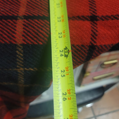 Portrait Vintage Red Black Plaid Wool Duster Coat Goth Grunge Academic Large