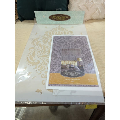 Royal Design Studio Stencil FLORENTINE DAMASK Panel Furniture Wall Floor  2085