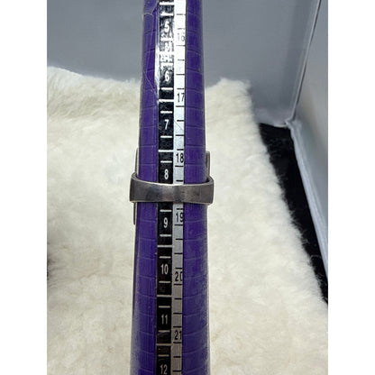 Size 8.5 Brutalist Silver 925 Ring Square MCM Industrial Open design