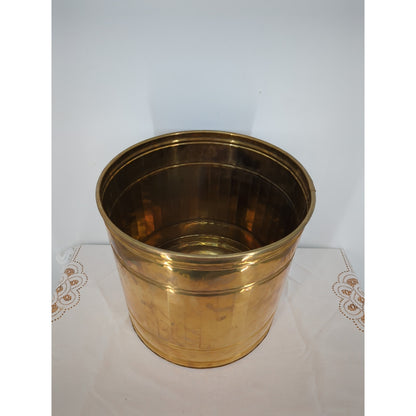 Large Vintage Brass Planter 11" wide x 10" tall lacquered cachepot