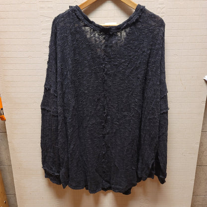Stitchdrop long sleeve tattered Purposeful Charcoal sweater shirt 2X oversized