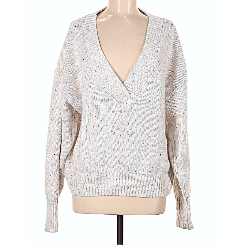 NWT Abound Weekender Pullover V-Neck Sweater Sz XL/Extra Large in Ivory Confetti