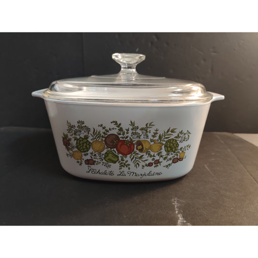 Vintage Corning Ware Spice Of Life 2 Quart Casserole Dish With Glass Lid