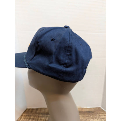 Vintage Mid-Century In-Fisherman Blue Snapback Baseball Cap Hat Retro Y2K