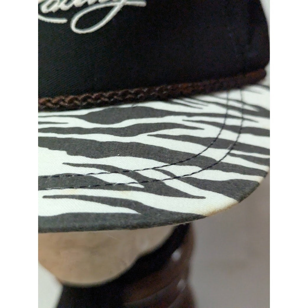 VINTAGE summit racing Blk/ Wh Snap Back Adjustable TRUCKER full fabric Hat  Cap