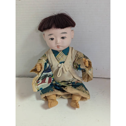 1950s Vintage Ichimatsu Gofun BOY DOLL Japanese damaged Ear