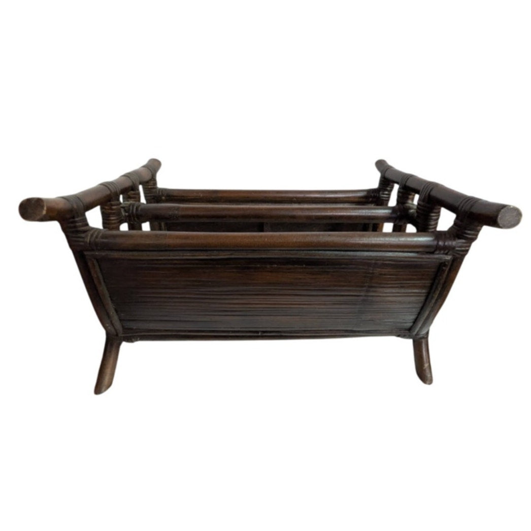 Bamboo Reed Magazine Rack Newspaper Caddy West Indies Tropical Rattan Islands
