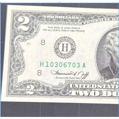 Paper Currency Bank Note USA Paper Money $2 Series 1976 consecutive