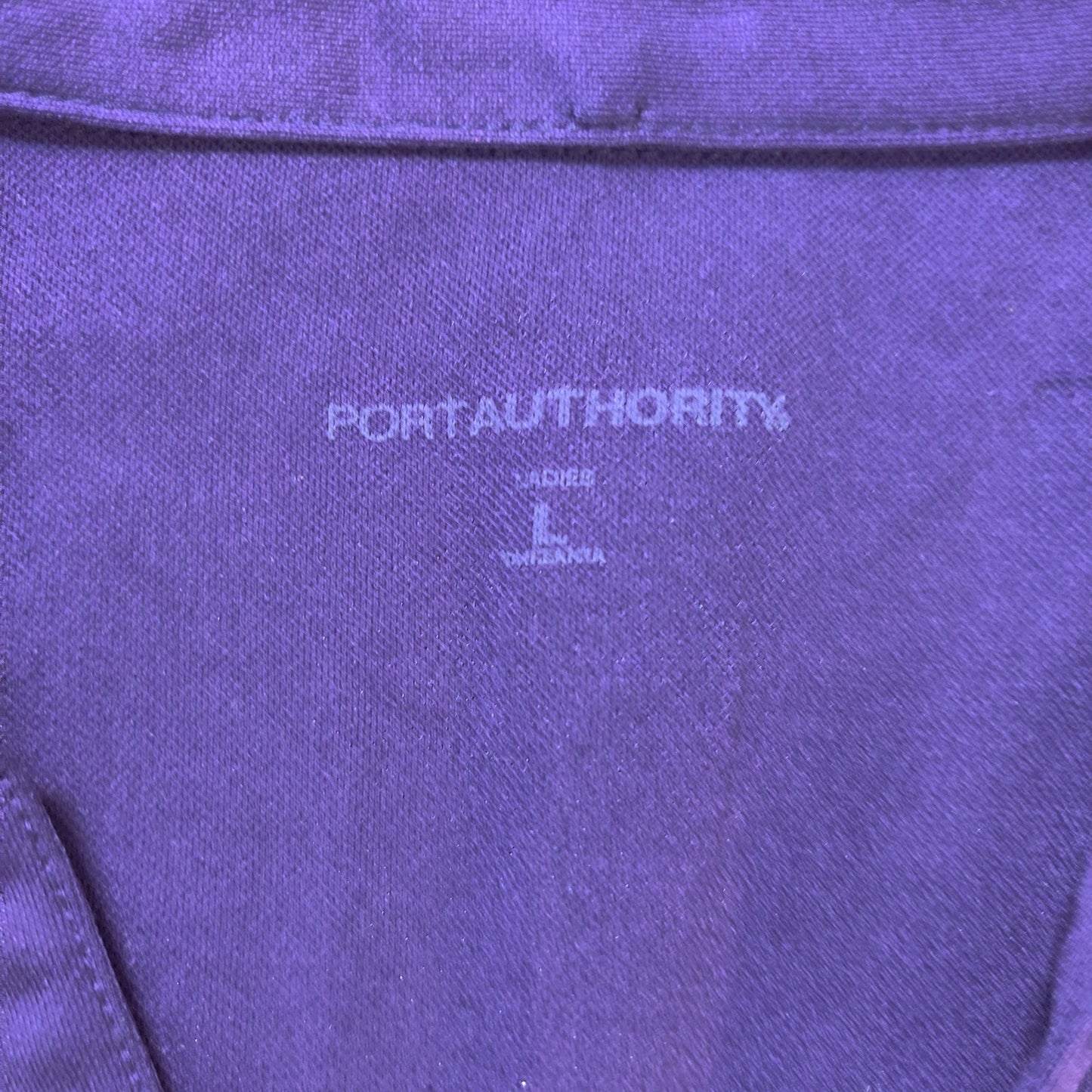 Port Authority Purple Bowling Womens Logo Performance Polo Shirt Retro Large