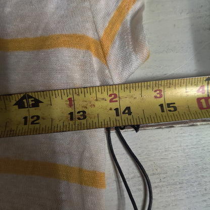 Treasure & Bond Yellow White Striped V-Neck Tee Soft Casual Summer Top NWT XXS