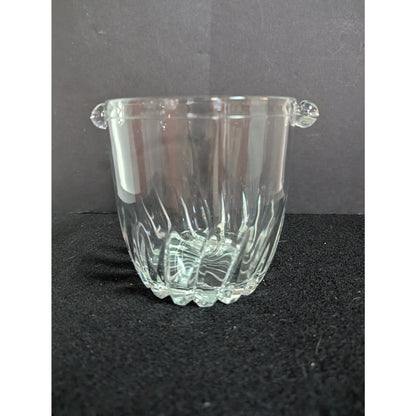 Vintage Petite Glass Ice or Champagne Bucket With Handle Nubs
