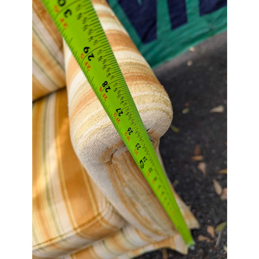 Secondhand Sandies: Vintage MCM Striped Velvet 8 Foot Couch. AMAZING
