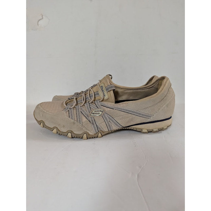 Skechers Shoes Size 9 Cream Active Bikers Lite Relive Relaxed Fit Comfort Bungee