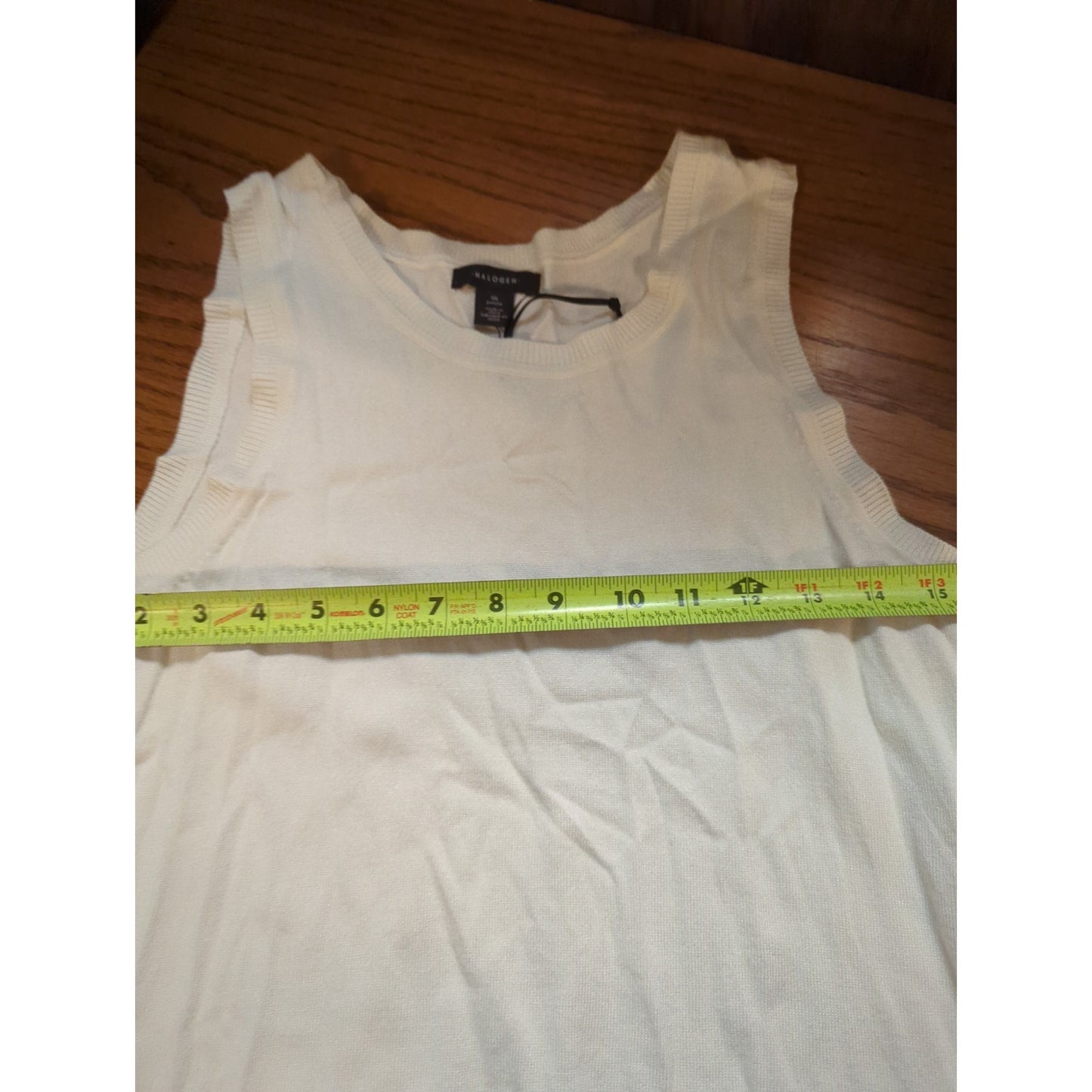 .Halogen Off-White Viscose Blend Sleeveless Sweater Knit Tank Size XL NEW