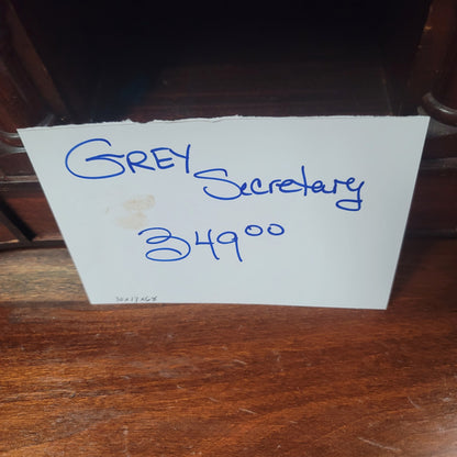 SECONDHAND SANDIES: Gray Secretary Desk 30" x 17" x 68" Hutch Cabinet Cupboard