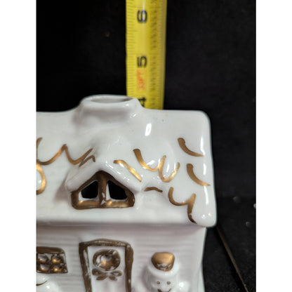 Vintage J.S.N.Y. Ceramic Christmas Village House Tea Light Holder
