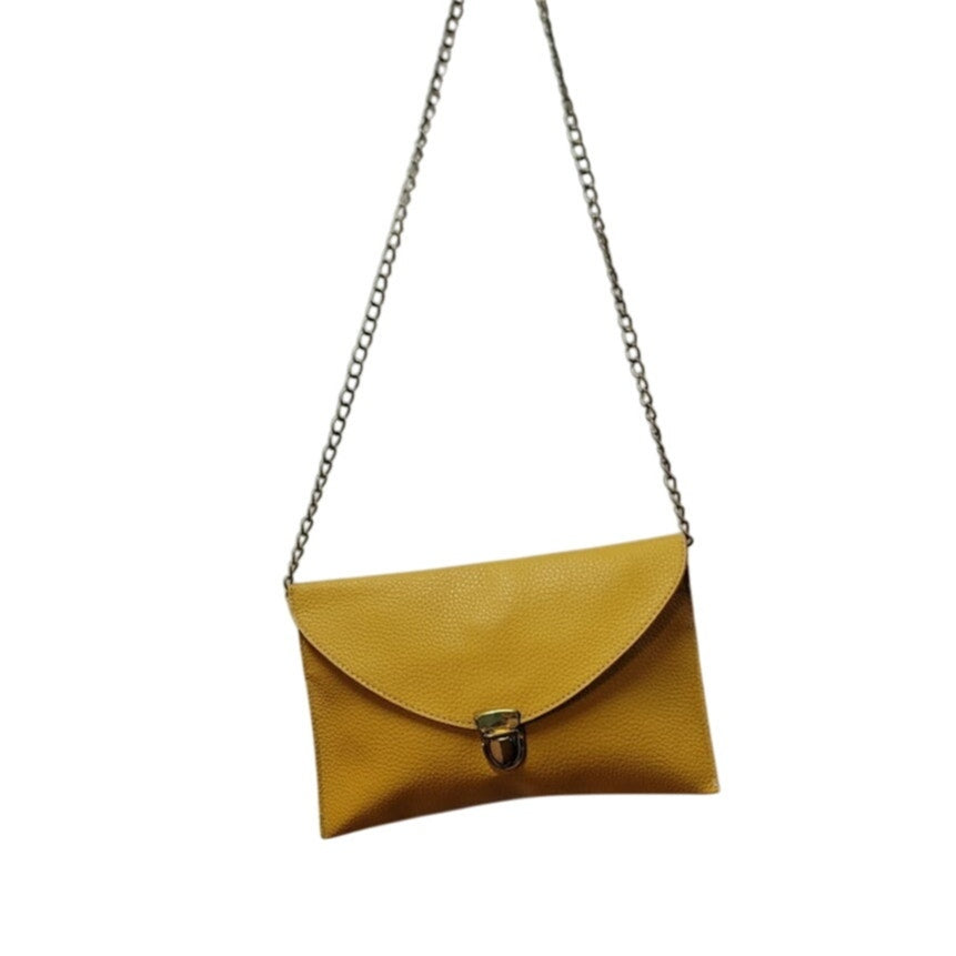 Vegan Pebbled Leather Conververtible Clutch Purse Shoulder Bag gold chain clasp