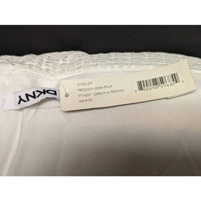 DKNY 11" x 22" Refresh Eyelet White Decorative Bed Pillow NEW