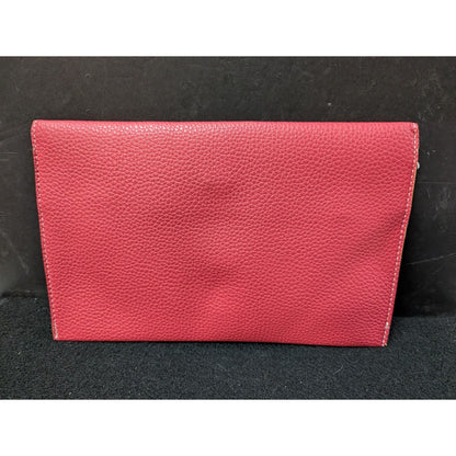 Vegan Pebbled Leather Conververtible Clutch Purse Shoulder Bag gold chain clasp
