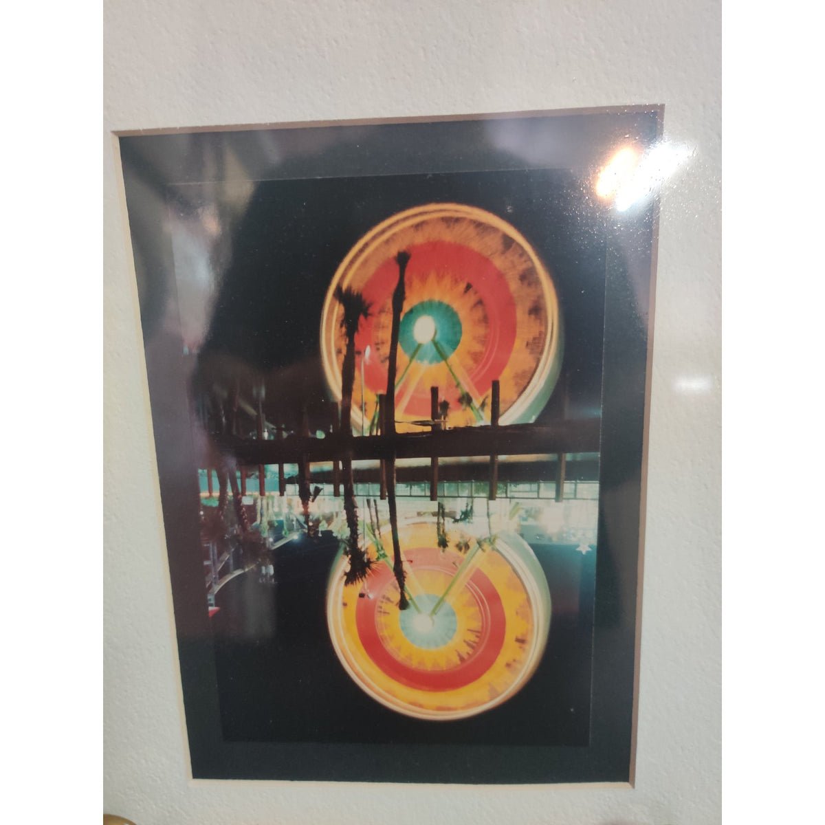 Original Carnival Ferris Wheel Reflection Photograph Signed Dan Evans 1993