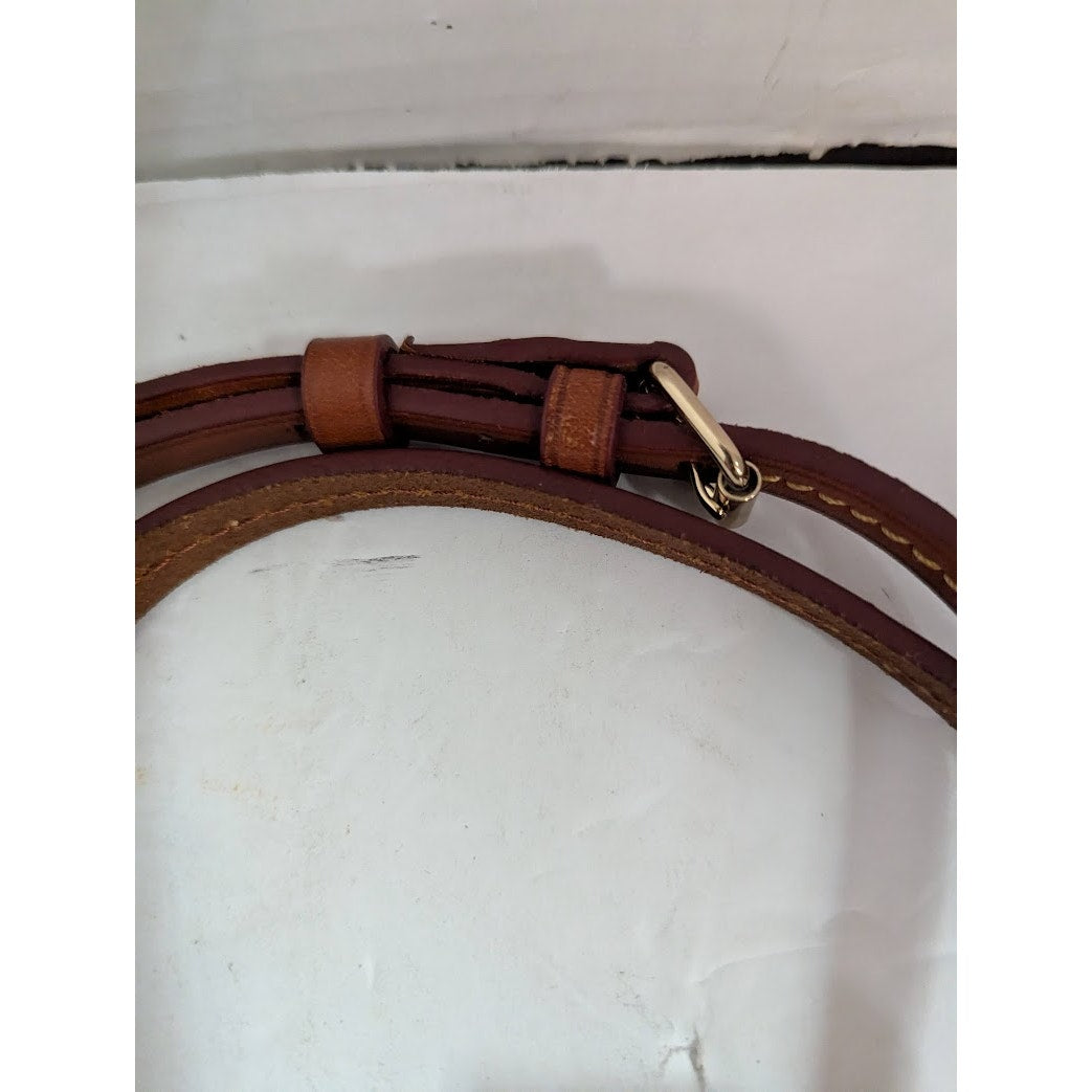 Dooney & Burke Black Nylon Brown leather North South Crossbody bag purse