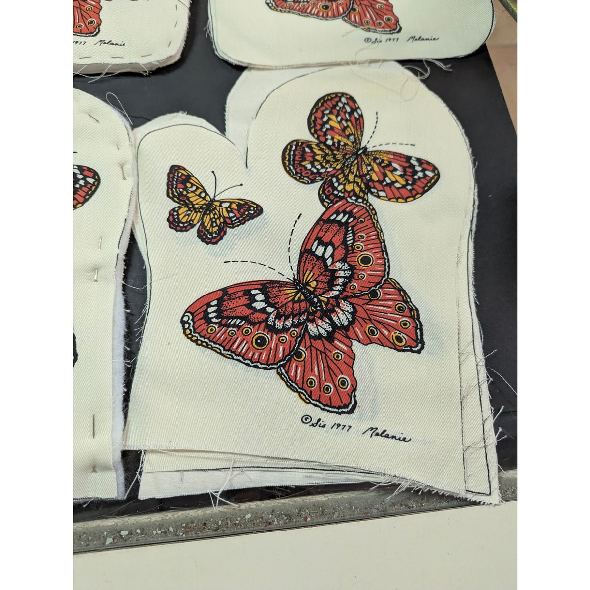 unfinished Applique Pieces Butterflies Sis 1977 Melanie craft sewing project