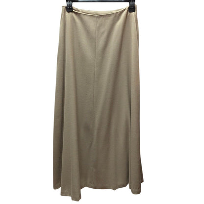 Vintage Beige Wool Blend Button Flap Midi Skirt Small Quiet Luxury 90s Vintage