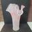 Murano art glass large vase End-of-day Slag White Pink Handkerchief Ruffle