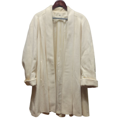 Vintage Cream Pure Wool Swing Coat Classic Minimalist Elegant Winter Overcoat 12