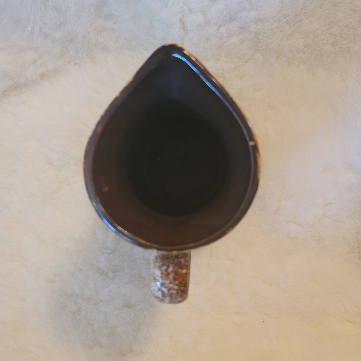 Roseville Brown Glazed Dripware Pitcher