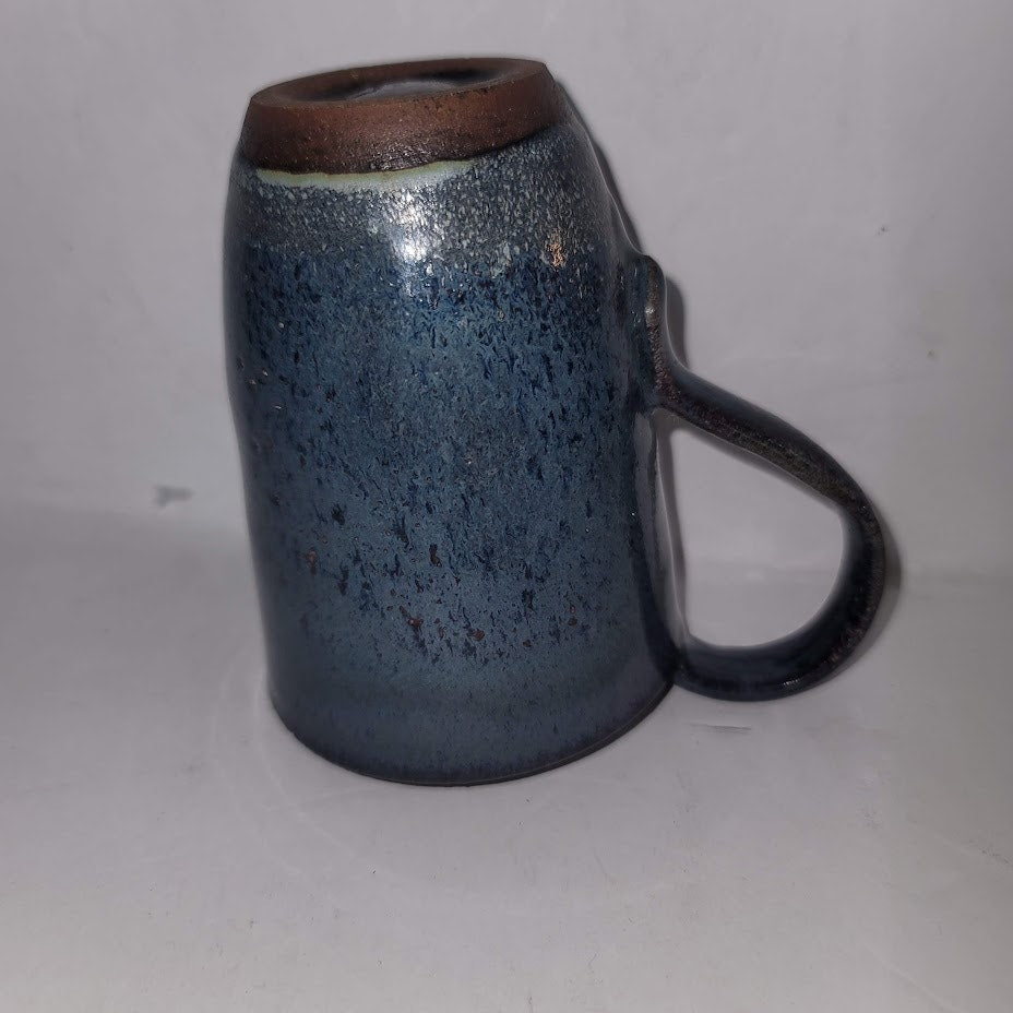 Handmade Blue Splatterware Coffee Mug – Artisan Studio Pottery