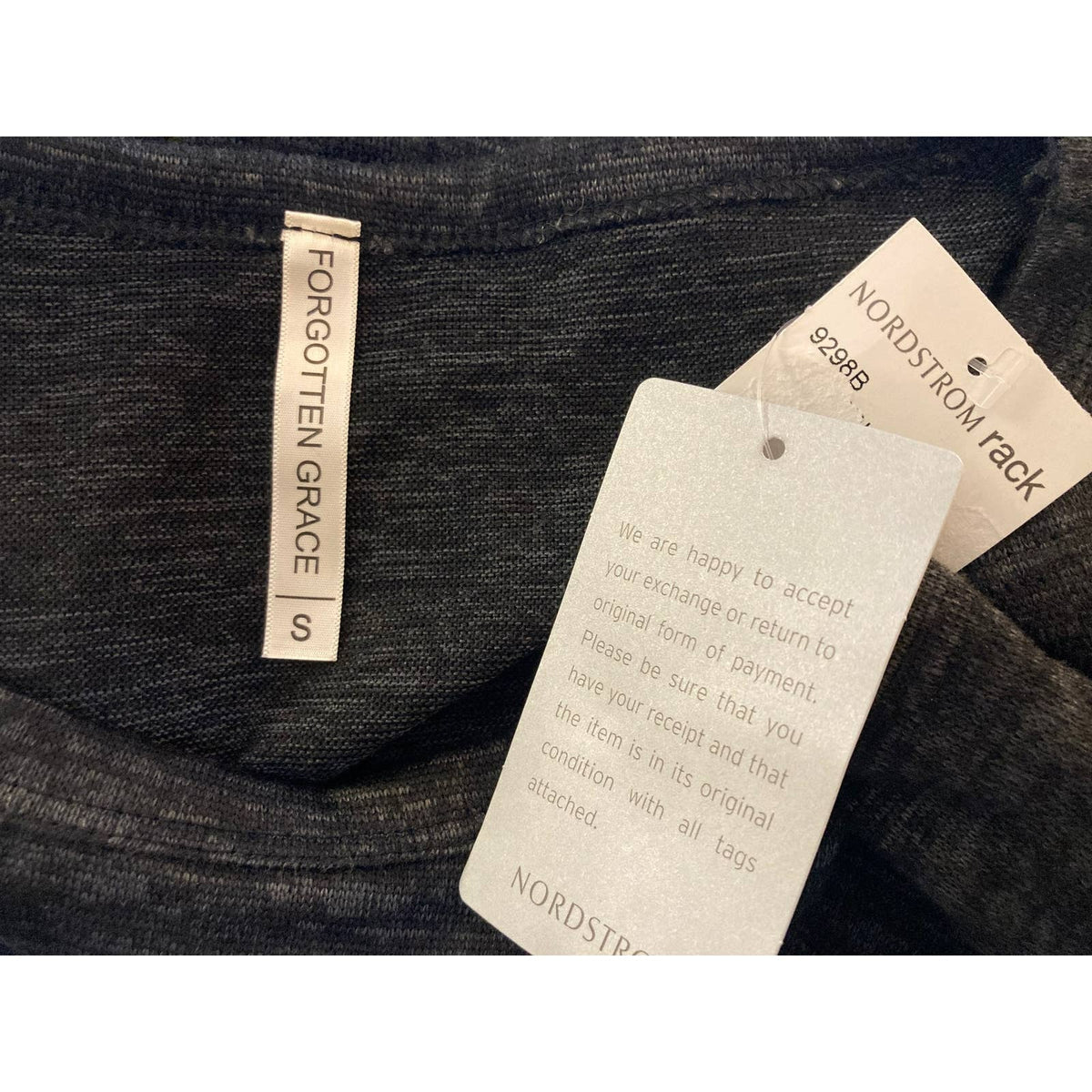 Forgotten Grace Brushed Hacci Pullover Tunic Top Sz LARGE in Dark Charcoal NWT