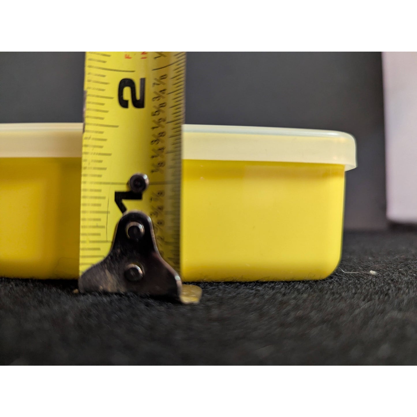 Vintage Tupperware Yellow Square Shallow Food Storage Container Sheer Lid Retro