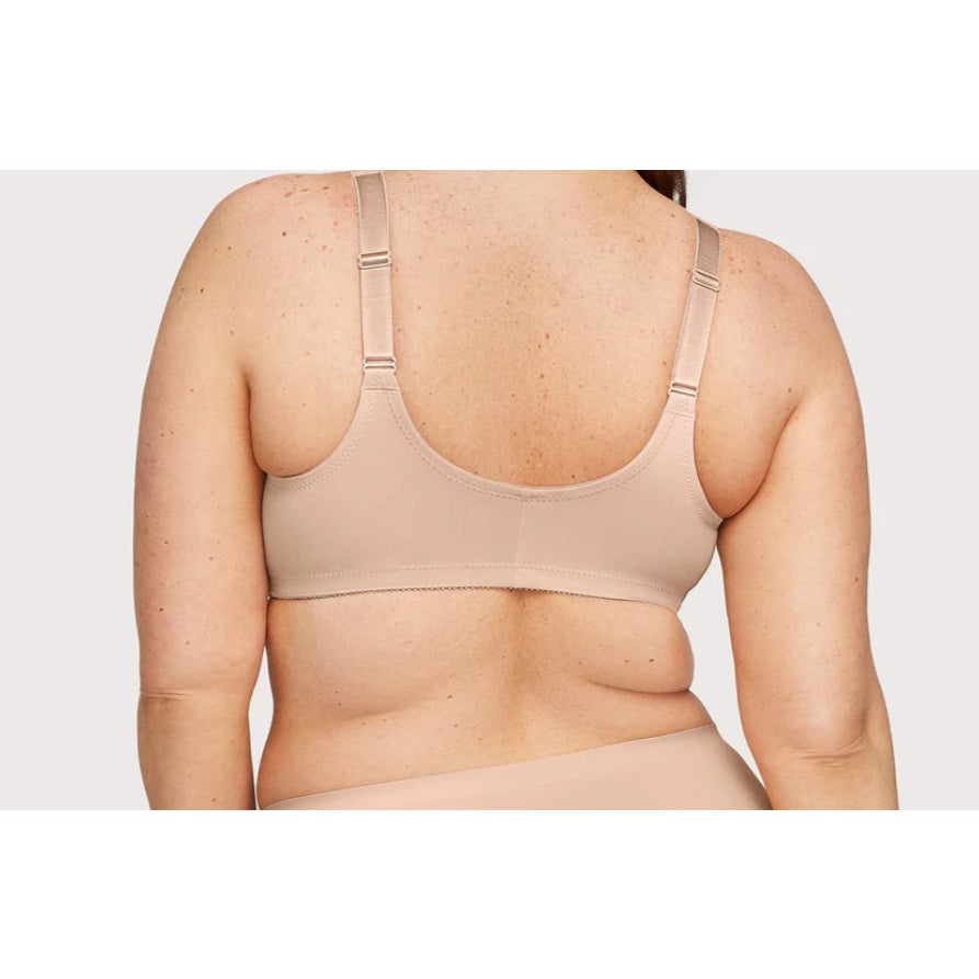 Glamorise Tan Cafe Front-Closure Stretch Lace WonderWire Bra Size 46C