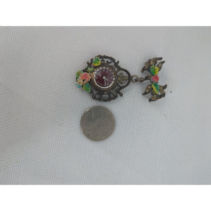 Negmar 17 Rubis Antichoc Brooch Lapel Pin Watch Timepiece Untested Swiss Made