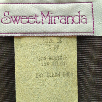 Vintage Sweet Miranda Velvet Dress 80s Whimsigoth Chiffon Sleeve Size 16