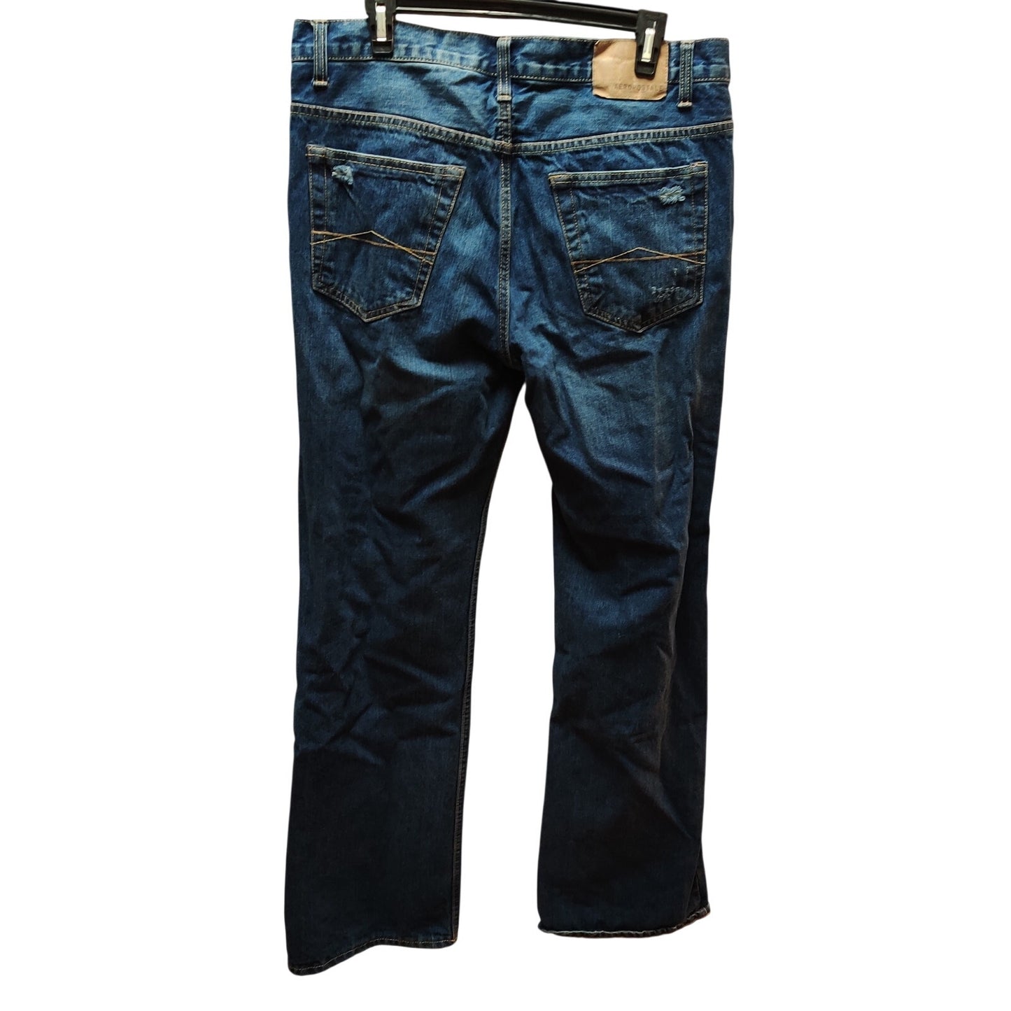 Aeropostale Mens Bootcut Distressed Jeans Y2K Skate Grunge Faded Blue Denim 36