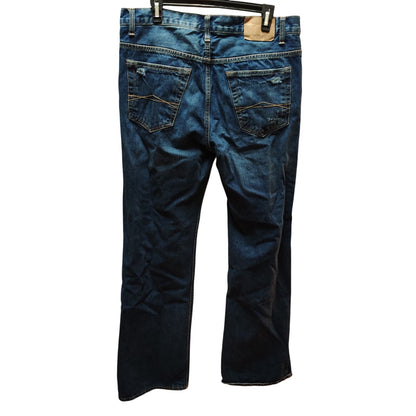 Aeropostale Mens Bootcut Distressed Jeans Y2K Skate Grunge Faded Blue Denim 36
