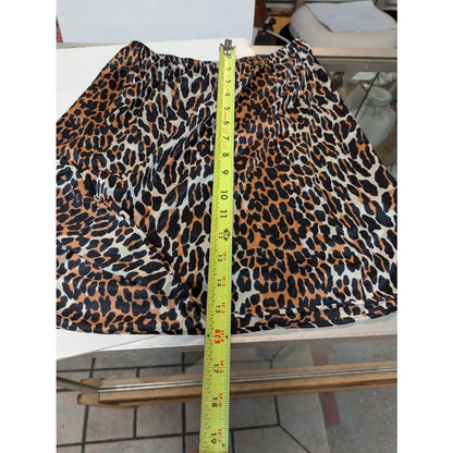 Vintage Vanity Fair Leopard Slip Skirt Double Slit Retro Y2K Intimates Small