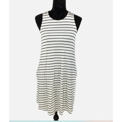 Abound Size XS Navy White Stripe Dress Sleeveless Casual NEW summer spring