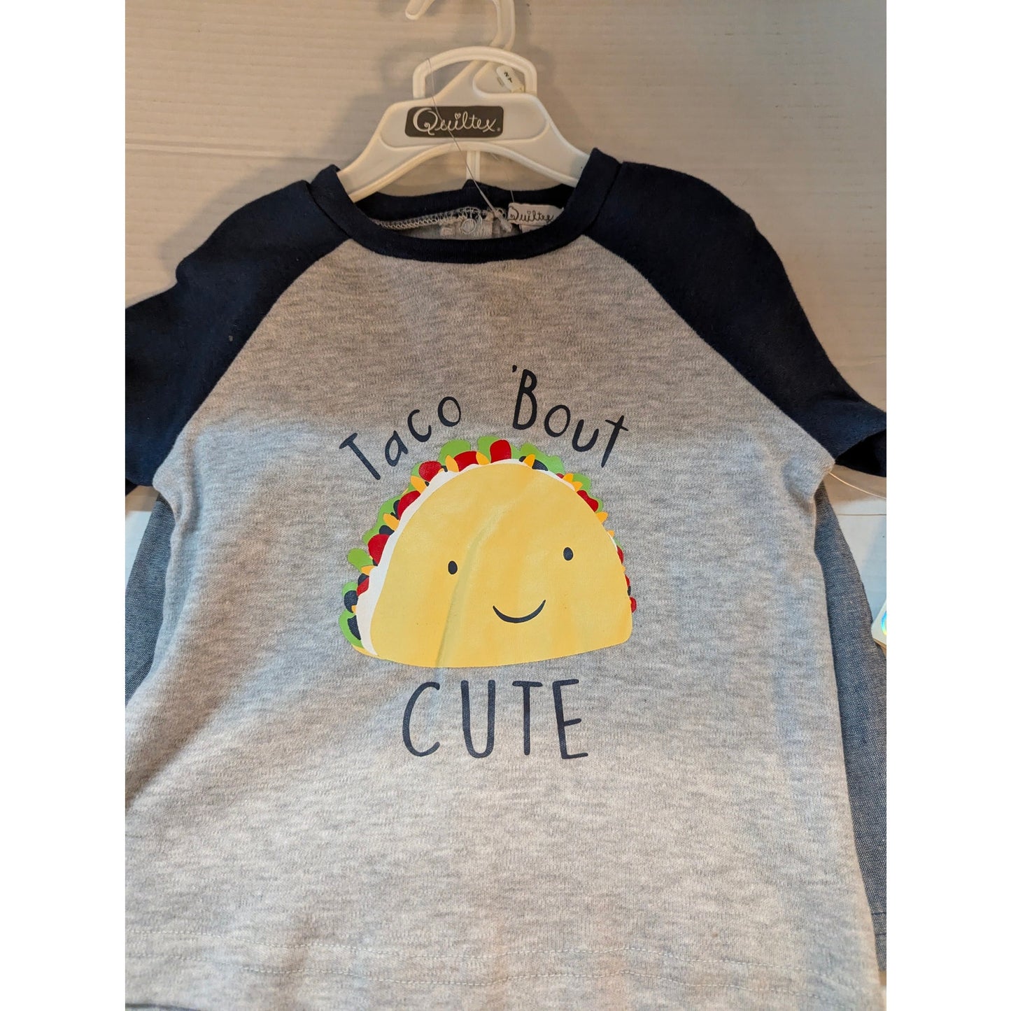 Quiltex Toddler Boys Taco Bout Cute Raglan T-Shirt & Shorts Set 2T