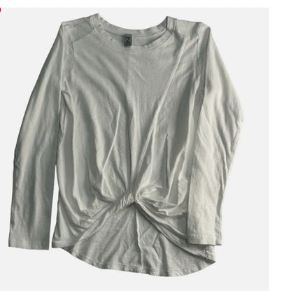 Zella twisty Turn Long Sleeve Activewear Shirt SMALL Lightweight WHITE NEW