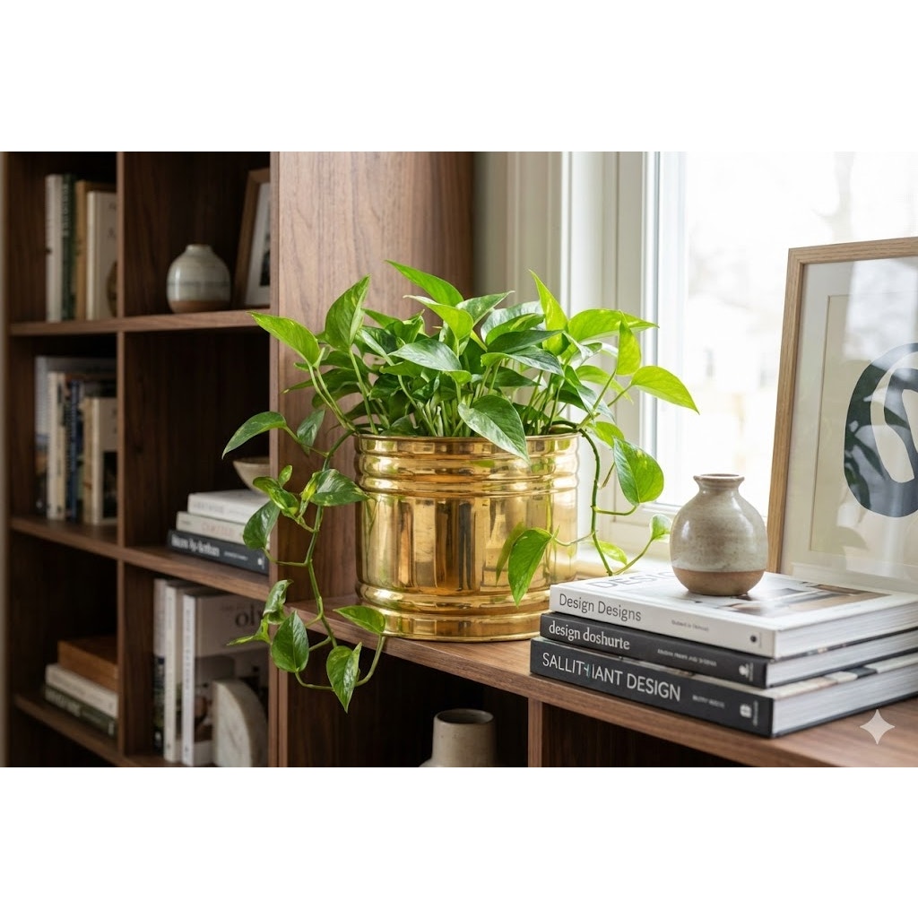 Vintage Bristol Brass & Copper Solid Brass Banded Planter 6.5 Inch Made in USA