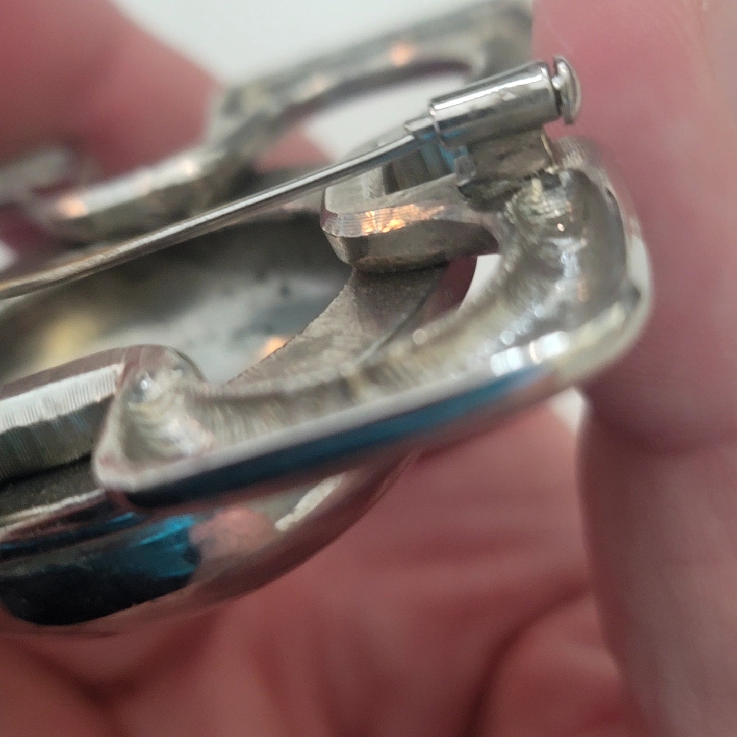 Geometric Quatrefoil design Sterling Silver Brooch Pin Pendant Modernist MCM 60s