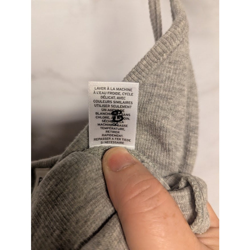 NEW BP. Gray VNeck bodysuit thong Spaghettti straps layering Size Medium